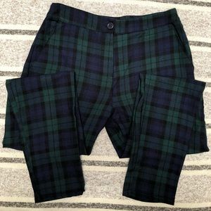 Vintage Plaid Pants 90s Tapered Skinny Fit 25/26